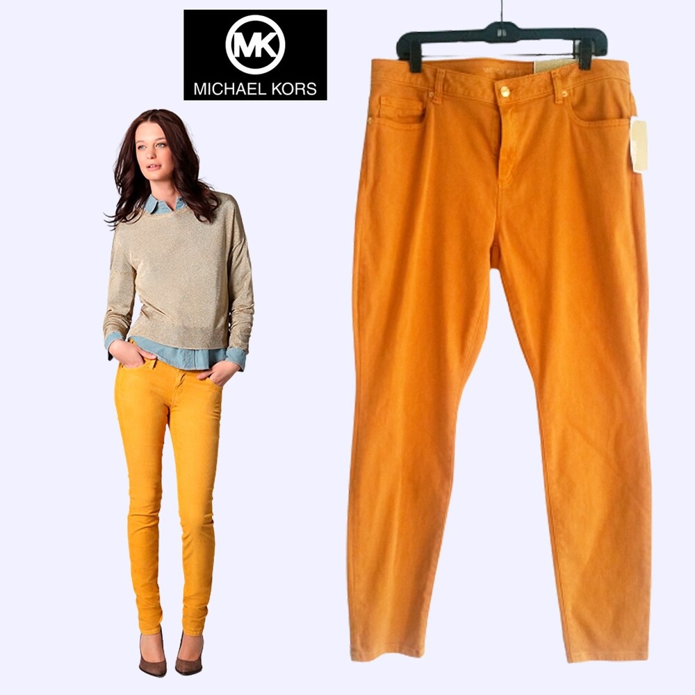 MICHAEL Michael Kors Marigold Dopamine Skinny Crop Jean 12 NWT